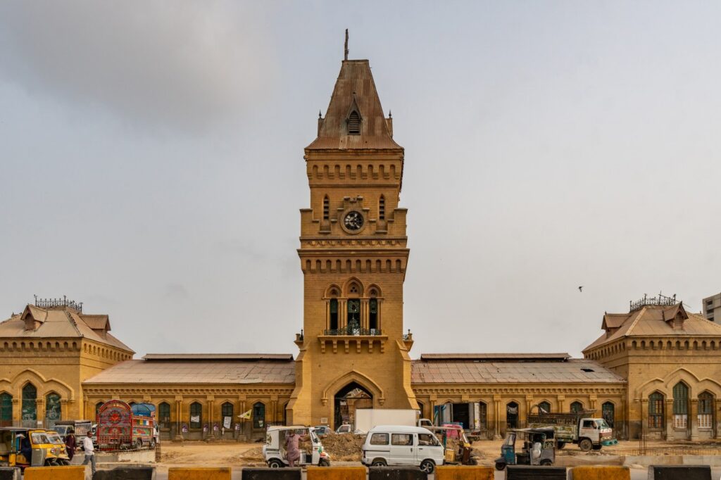 The Empress Market with its tall clock tower is clearly visible from afar