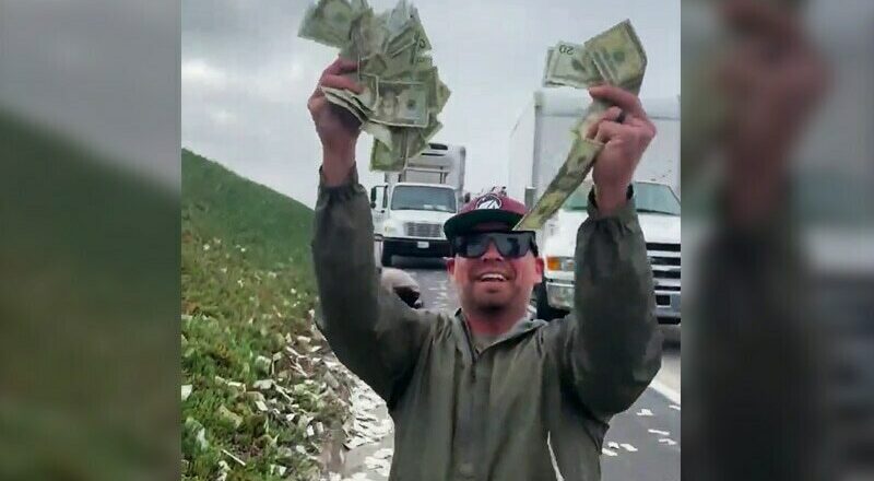 It rained money: Cash truck spilled cash on California freeway