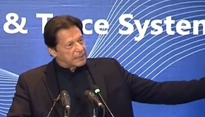 PM Imran Khan addressing the inauguration ceremony for FBR's track and trace system