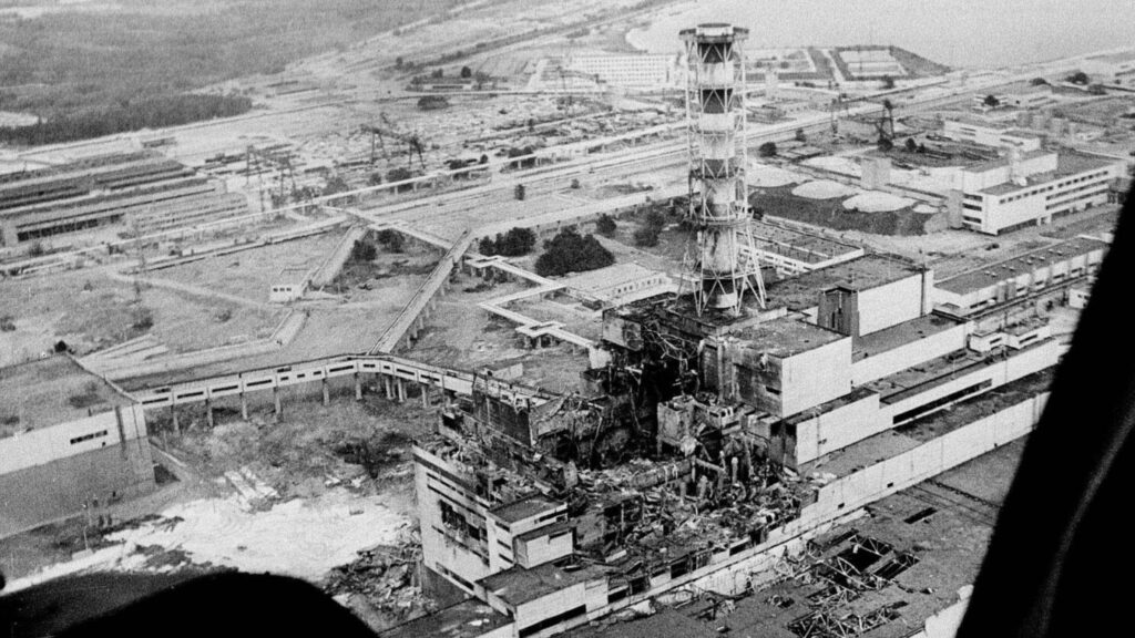 The Chernobyl Power Plant after the blast