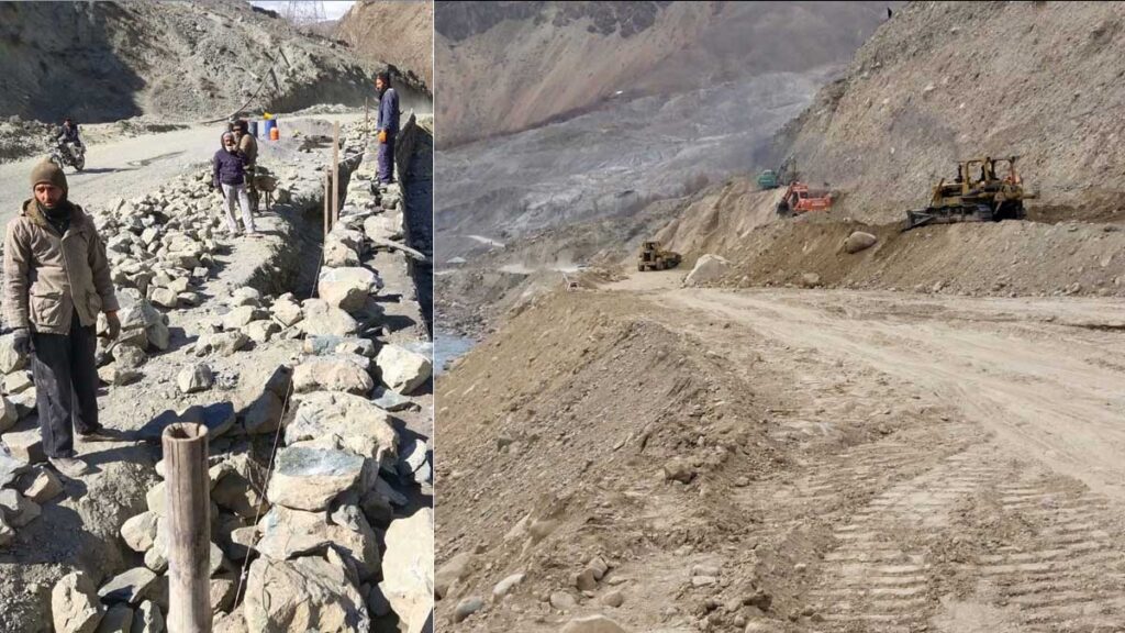 Construction work of Chitral Shandur Road
