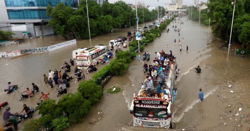 Karachi flooded by rain; Flood warning for Indus River too