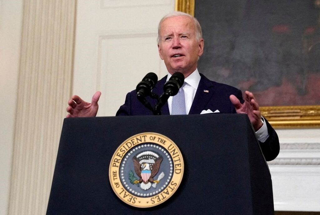Biden Addressing in White House, Washington