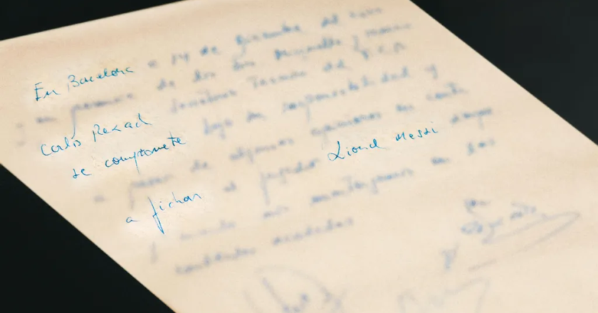 Messi ‘s Barca Contract, Written on a Napkin, Set for Auction
